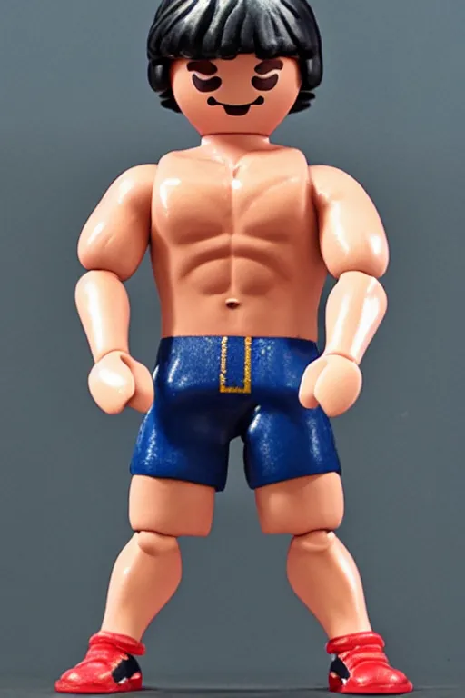 Prompt: muscular playmobil, playmobil bodybuilder, photorealistic, highly detailed,