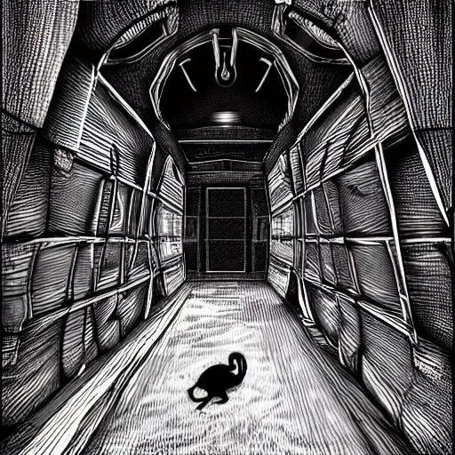 Image similar to cartoon style macaque inside alien base, digital art, soft shadows, creepy art