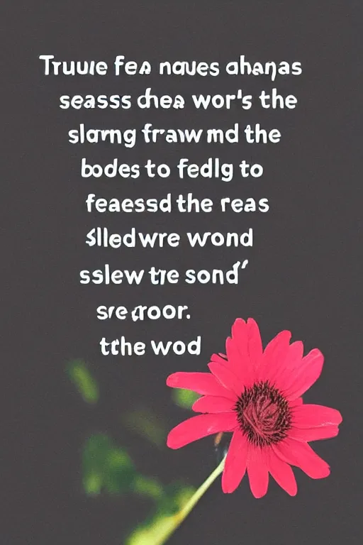 Image similar to True are the nightmares of a person that fears. Safe are the bodies of the silent world. Turn pretty flower, turn towards the sun for you shall grow and sow. But the flower reaches too high and withers in the burning light.