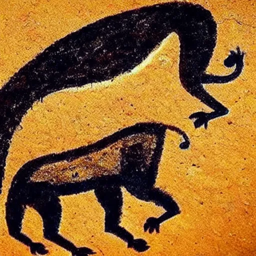 Image similar to great beast, paleolithic cave art