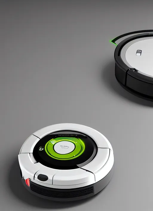 Image similar to A robot roomba with four mechanical limbs, 3D Product, professional render, studio quality, octane render