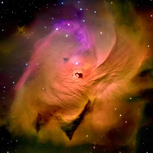 Image similar to award - winning macro of a beautiful rose made of carina nebula and molten lava on black background by harold davis, georgia o'keeffe and harold feinstein, highly detailed, hyper - realistic, inner glow, trending on deviantart, artstation and flickr, nasa space photography, national geographic