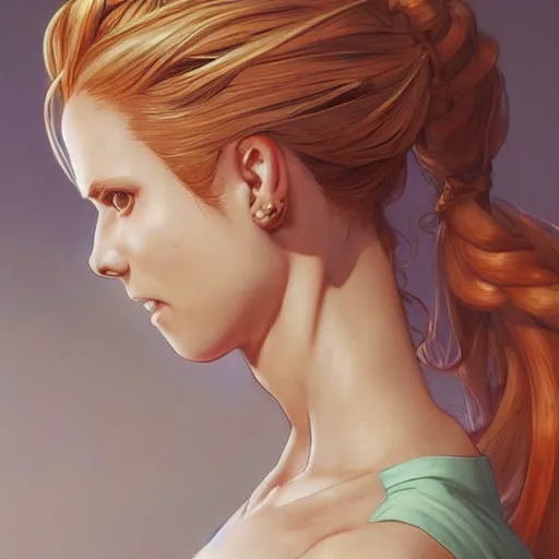 Image similar to ultra realistic illustration, marle from chrono trigger with hair in a ponytail, intricate, elegant, highly detailed, digital painting, artstation, concept art, smooth, sharp focus, illustration, art by artgerm and greg rutkowski and alphonse mucha