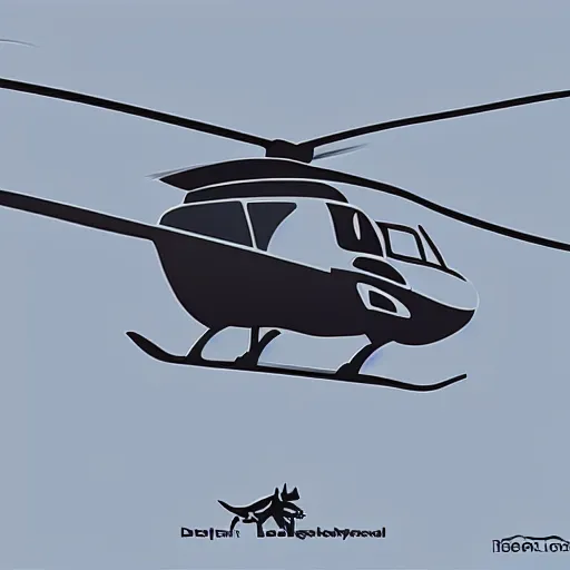 Prompt: helicopter as a dog, digital art, highly detailed