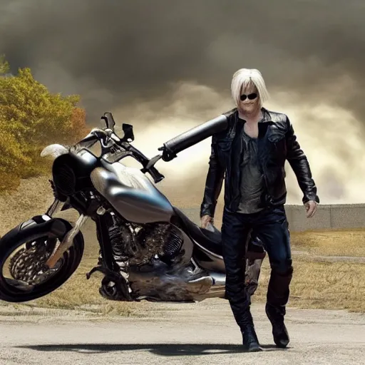 Image similar to Norman reedus As Ghostrider hyper realistic 4K quality