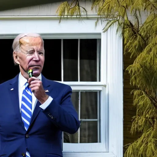 Image similar to biden is secretly watching at you from behind your window