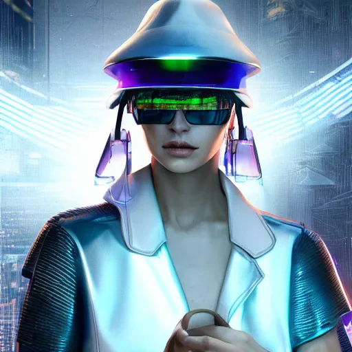 Image similar to a hat from the future, cyberpunk, highly detailed, epic lighting, hyper photorealism, 8 k