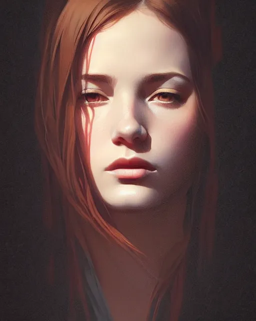 Prompt: stylized portrait of an artistic pose, composition, young lady sorrounded by fall nature, dense forest, moody cinematic colors one single head, realistic shaded, fine details, realistic shaded lighting poster by ilya kuvshinov, magali villeneuve, artgerm, jeremy lipkin and michael garmash and rob rey