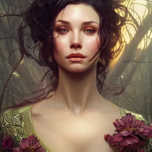 Image similar to most beautiful woman on earth, tall, intricate, highly detailed, digital painting, artstation, concept art, smooth, sharp focus, illustration, Unreal Engine 5, 8K, art by artgerm and greg rutkowski and alphonse mucha