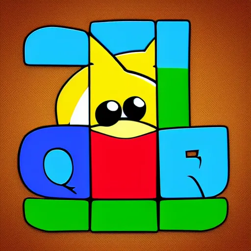 Prompt: the letter q in the style of angry birds app logo design