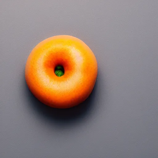 Prompt: centered hyper-realistic single piece of fruit, gray background