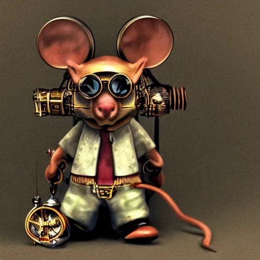 Prompt: a rat with steampunk googles, from FF7