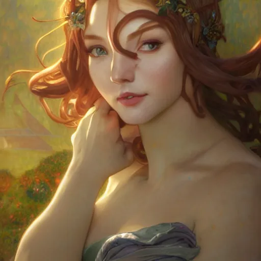 Prompt: Masterpiece head and shoulders portrait of Caitlyn from League of Legends of Arcane animated Series drawn by Donato Giancola and Makoto Shinkai, Edmund Leighton, Alphonse Mucha, background by James Jean and Gustav Klimt, 4k, porcelain skin, volumetric lighting, komorebi, french nouveau, trending on artstation, octane render, hyperrealistic