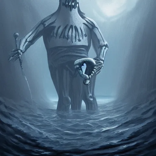 Image similar to a skeleton giant sinking into the water. by alex konstad