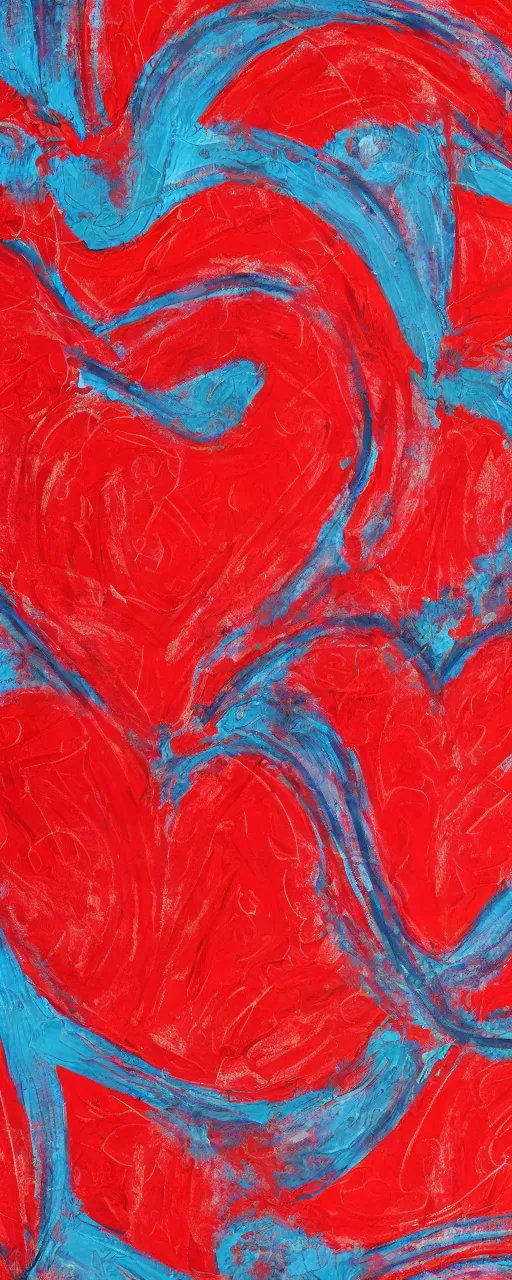 Image similar to fabric red pattern, abstract painting, pain, love, shapes and rounds