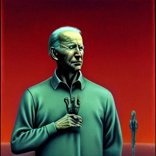 Image similar to Joe Biden. Failure. Zdzisław Beksiński