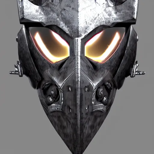 Prompt: cyberpunk viking helmet mask robot ninja illumination ray tracing hdr fanart arstation by sung choi and eric pfeiffer and gabriel garza and casper konefal