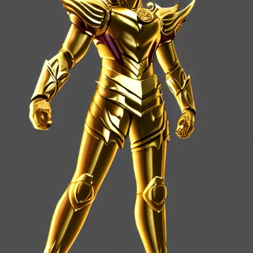 Prompt: photorealistic full shot of Saint Seiya knight wearing golden Cat armor, detailed, inspired by Masami Kurumada, unreal engine, ArtStation