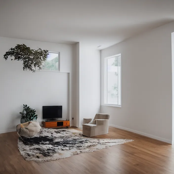 Prompt: empty modern home interior, color photograph, canon eos c 3 0 0, ƒ 1. 8, 3 5 mm, 8 k, medium - format print