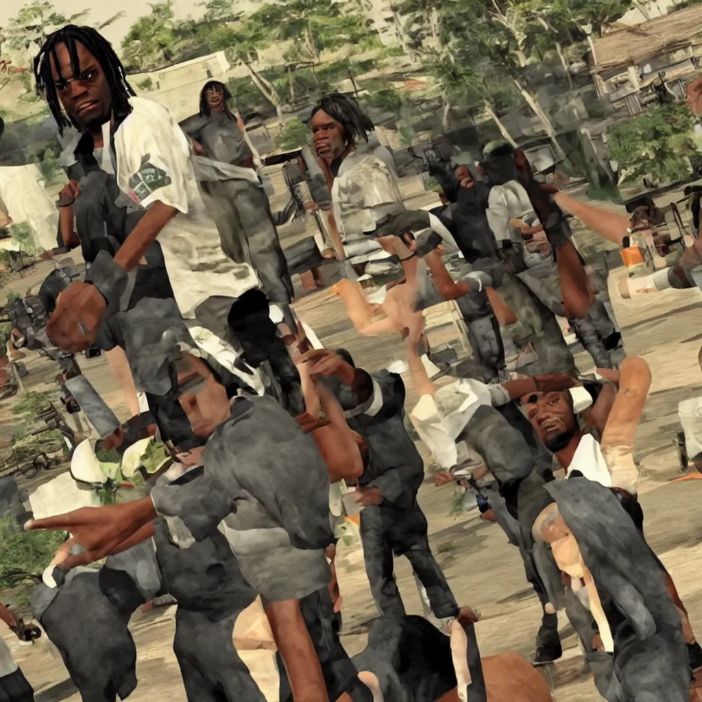 Prompt: Chief Keef as a GTA San Andreas character, screenshot from the game