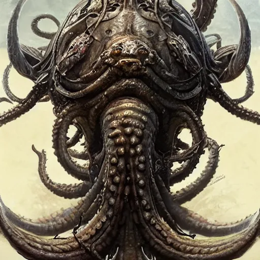 Prompt: A masterpiece portrait of a kraken with evil eyes. Very detailed barnacles on its body. intricate, elegant, highly detailed. trending on artstation, digital art, by Stanley Artgerm Lau, WLOP, Rossdraws, James Jean, Andrei Riabovitchev, Marc Simonetti, Yoshitaka Amano