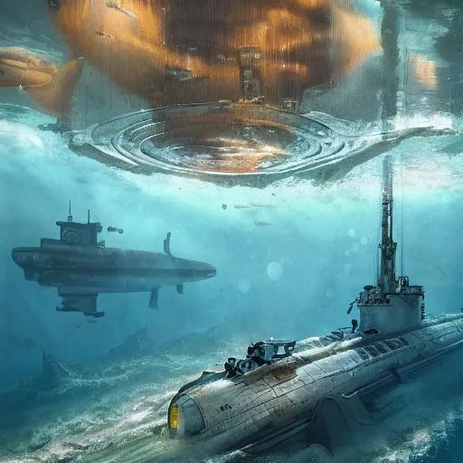 Image similar to A beautiful very hyper realistic detailed matte painting of an underwater scene in very clear water of a very shiny detailed submarine control panel made of iridencent motherboards, by Sparth and Jeff Simpson and beeple and Ansel Adams ,2d,2d format,in 2d,in 2d format,flat image, clearest water in the world,soap bubbles,bubbles,soap foam,iridencent water, octane render,unreal engine render ,octane render,redshift render de-blur,deblur,blur0,blur:0,boken 0,boken:0,boken zero,no boken,antialiased 16x,blur nothing