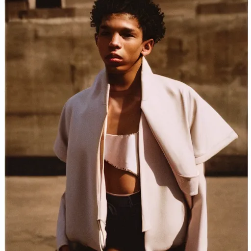 Image similar to realistic photoshooting for a new ssense!!! lookbook, color film photography, photo of a woman, photo in style of tyler mitchell, 3 5 mm, featured on vogue