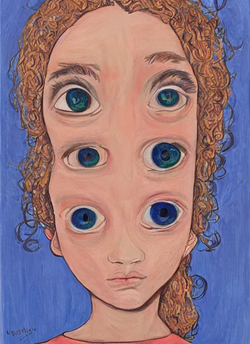Image similar to portrait of a girl with eyes as big as space, art by Johanna Martine,