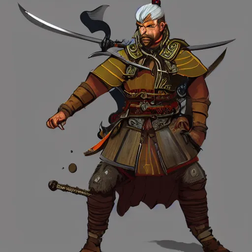Prompt: full concept character concept art design, center framed and center focused, dungeons and dragons character art highly detailed, artstation, feudal squirrel samurai