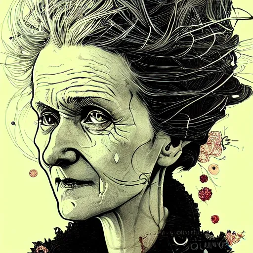 marie curie portrait painted in ian mcque style drawn | Stable ...