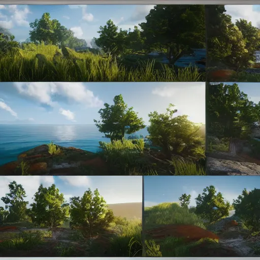 Prompt: a beautiful landscape, octane render, nvidia raytracing demo