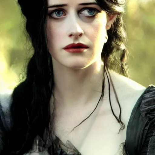 Prompt: young eva green as yennefer from the witcher