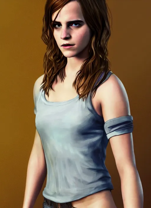 Image similar to highly detailed portrait of emma watson gta 5 art, unreal engine, hot, fantasy art by stephen bliss