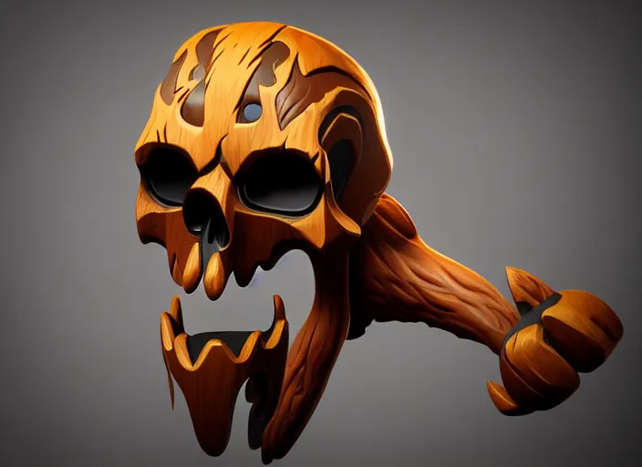 Prompt: festeroot wooden treant skull head, stylized stl, 3 d render, activision blizzard style, hearthstone style, darksiders art style