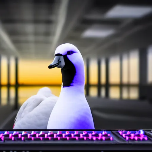 Prompt: Hacker goose with a keyboard in the mainframe, digital art, RTX on, perfect face, directed gaze, intricate, Sony a7R IV, symmetric balance, polarizing filter, Photolab, Lightroom, 4K, Dolby Vision, Photography Award