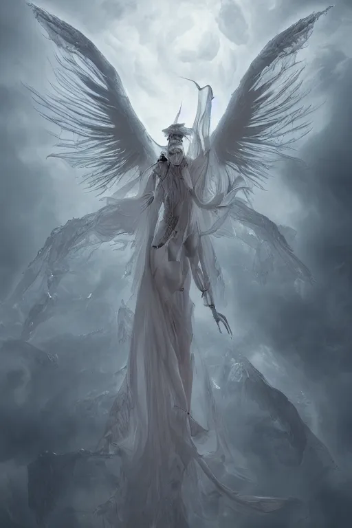 Surreal Shinigami mutating into an angelic form, fairy | Stable ...