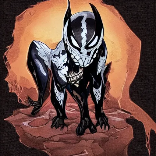 Prompt: venom symbiote as a wolf