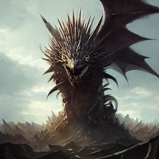 Image similar to game of thrones, targaryan god, painted by greg rutkowski