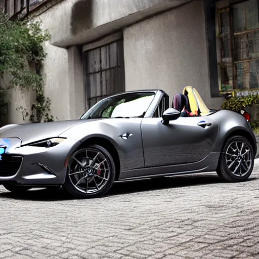 Prompt: grey mazda mx 5