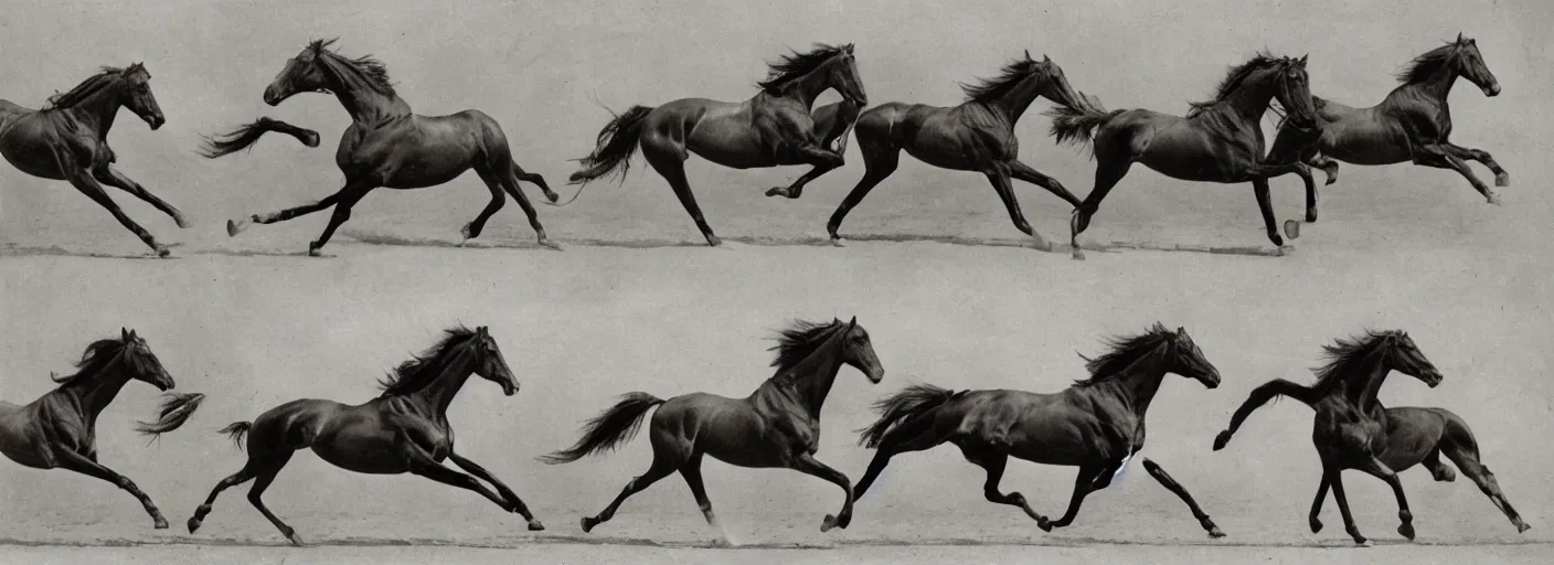 Image similar to horse running by muybridge, chronophotography