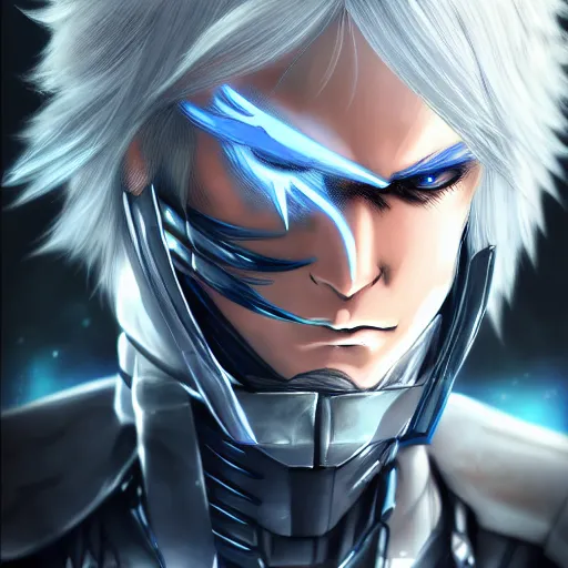 Image similar to portrait of raiden from metal gear rising, anime fantasy illustration by tomoyuki yamasaki, kyoto studio, madhouse, ufotable, trending on artstation