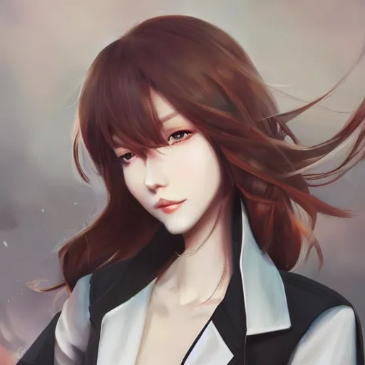 Image similar to kurisu makise, elegant, ultra highly detailed, digital painting, smooth, sharp focus, artstation, pixiv, art by Ina Wong, Bo Chen, artgerm, rossdraws, sakimichan