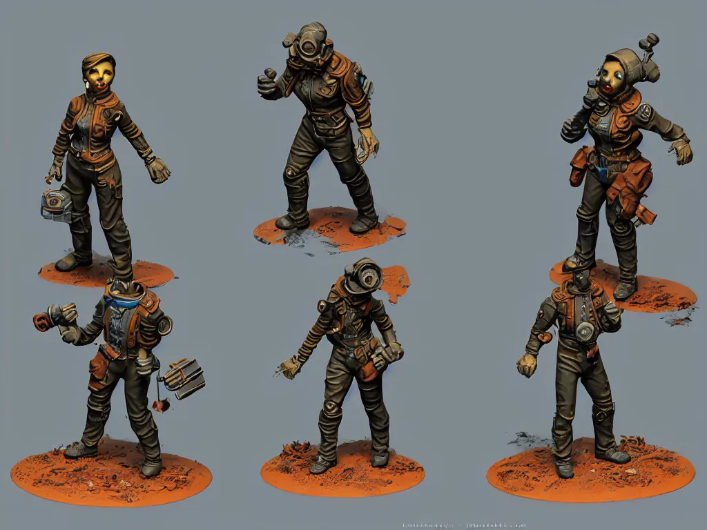 Prompt: detailed fallout npc! 8 k, gouache, kitbash, arcane, white background