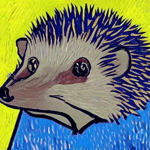 Prompt: “hedgehog, by Vincent Van Gogh”