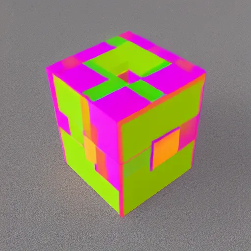 Prompt: a strange cube in the style of a retro 8 0 s cgi