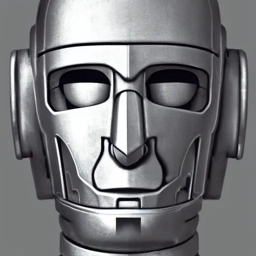Prompt: close up of a cyberman with half of the mask broken of showing david tennant head pencil sketch cinematic lighting, render, fantasy