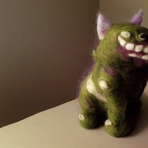 Image similar to photo of a needle - felted wrinkled old kaiju