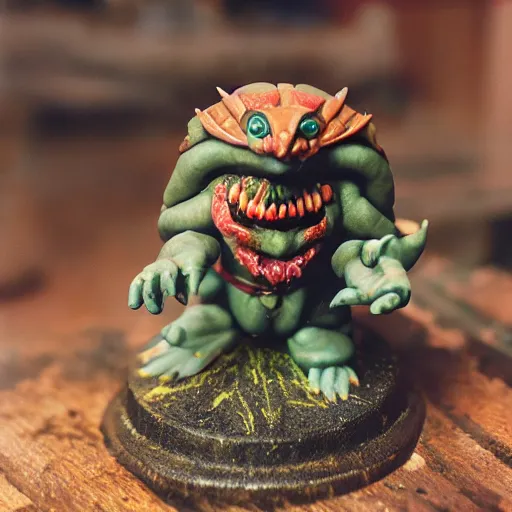 Prompt: photo of a real squig from warhammer, portrait photo, cinematic, cinestill 400t film