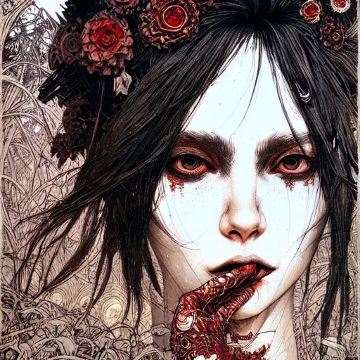 Prompt: portrait painted in ian mcque style drawn by vania zouravliov and takato yamamoto, inspired by voodoo, intricate acrylic gouache painting, high detail, sharp high detail, artstation