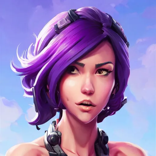 Image similar to beautiful female purple hair fantasy art apex fortnite Video game icon, 2d game art gta5 cover , official fanart behance hd artstation by Jesper Ejsing, by RHADS, Makoto Shinkai and Lois van baarle, ilya kuvshinov, rossdraws